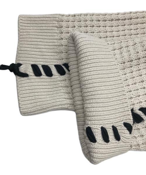 MAISON SPECIAL（メゾンスペシャル）MAISON SPECIAL (メゾンスペシャル) 鬼ワッフルクレイジーステッチプライムオーバーVネックカーディガン ベージュ サイズ:2の古着・服飾アイテム