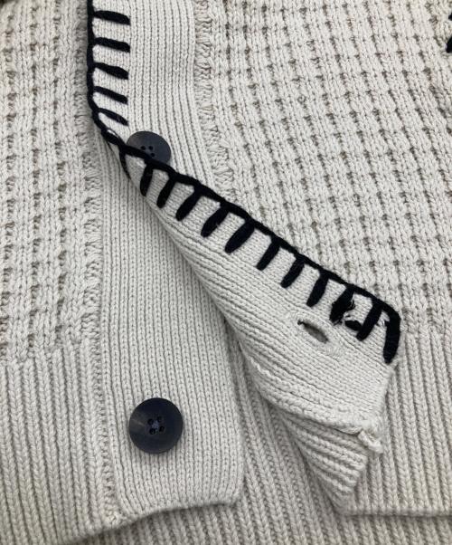 MAISON SPECIAL（メゾンスペシャル）MAISON SPECIAL (メゾンスペシャル) 鬼ワッフルクレイジーステッチプライムオーバーVネックカーディガン ベージュ サイズ:2の古着・服飾アイテム