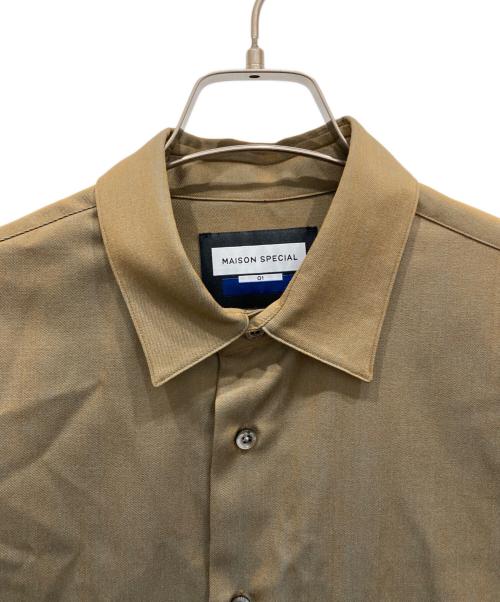 MAISON SPECIAL（メゾンスペシャル）MAISON SPECIAL (メゾンスペシャル) プライムオーバーウールシャンブレーシャツ ブラウン サイズ:1の古着・服飾アイテム