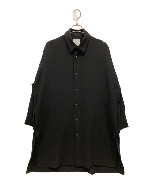 Lui's（ルイス）Lui's (ルイス) サイドスリットビッグシルエットシャツコート ブラック サイズ:freeの古着・服飾アイテム