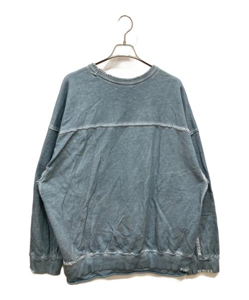MAISON SPECIAL（メゾンスペシャル）MAISON SPECIAL (メゾンスペシャル) Heavy-Weight Sweat Embroidery Damage Over-Dye Crew Neck Pullover ブルー サイズ:SIZE　2の古着・服飾アイテム