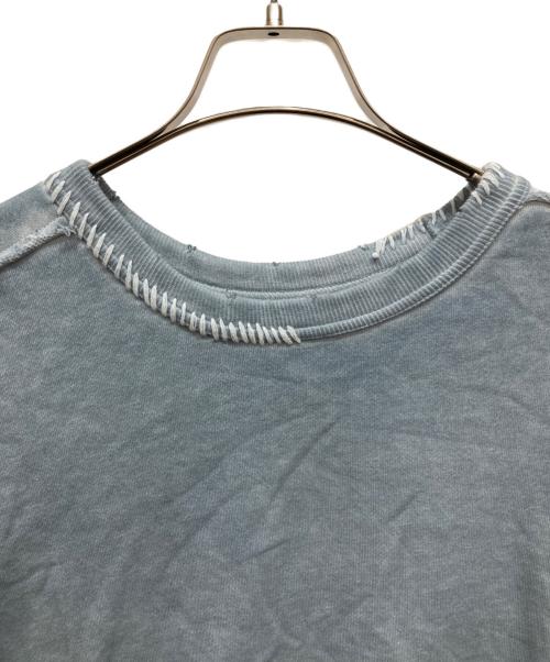 MAISON SPECIAL（メゾンスペシャル）MAISON SPECIAL (メゾンスペシャル) Heavy-Weight Sweat Embroidery Damage Over-Dye Crew Neck Pullover ブルー サイズ:SIZE　2の古着・服飾アイテム