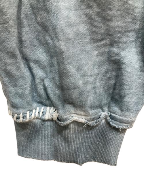 MAISON SPECIAL（メゾンスペシャル）MAISON SPECIAL (メゾンスペシャル) Heavy-Weight Sweat Embroidery Damage Over-Dye Crew Neck Pullover ブルー サイズ:SIZE　2の古着・服飾アイテム