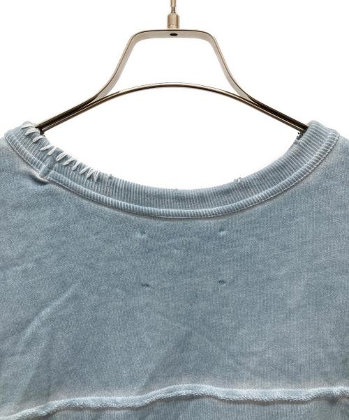 MAISON SPECIAL（メゾンスペシャル）MAISON SPECIAL (メゾンスペシャル) Heavy-Weight Sweat Embroidery Damage Over-Dye Crew Neck Pullover ブルー サイズ:SIZE　2の古着・服飾アイテム