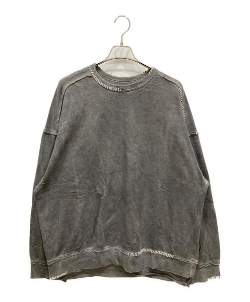 MAISON SPECIAL（メゾンスペシャル）MAISON SPECIAL (メゾンスペシャル) Heavy-Weight Sweat Embroidery Damage Over-Dye Crew Neck Pullover グレー サイズ:SIZE 2の古着・服飾アイテム