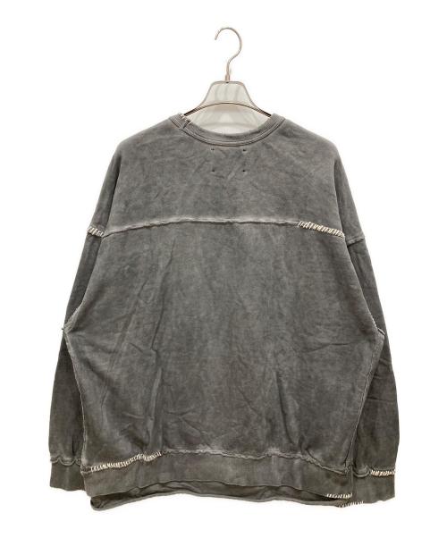 MAISON SPECIAL（メゾンスペシャル）MAISON SPECIAL (メゾンスペシャル) Heavy-Weight Sweat Embroidery Damage Over-Dye Crew Neck Pullover グレー サイズ:SIZE 2の古着・服飾アイテム