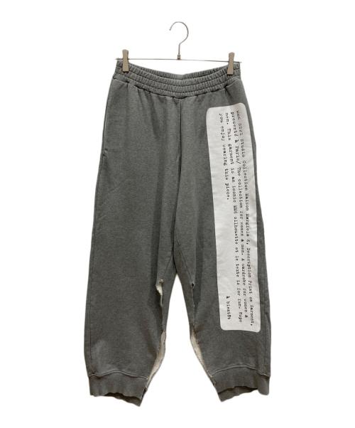 MM6 Maison Margiela（エムエムシックスメゾンマルジェラ）MM6 Maison Margiela (エムエムシックスメゾンマルジェラ) Text Graphic Split Lounge Pants グレー サイズ:Mの古着・服飾アイテム