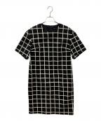 marimekkoマリメッコ）の古着「半袖チェックワンピース」｜ブラック