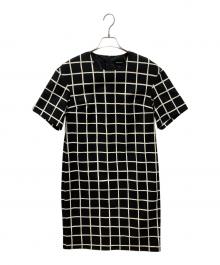 marimekko（マリメッコ）の古着「半袖チェックワンピース」｜ブラック