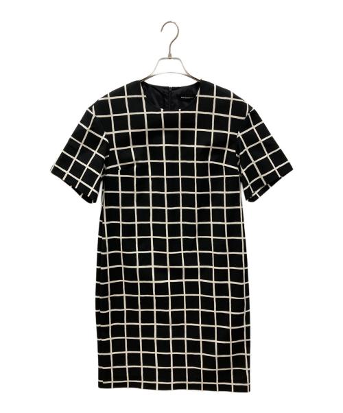 marimekko（マリメッコ）marimekko (マリメッコ) 半袖チェックワンピース ブラック サイズ:34 未使用品の古着・服飾アイテム