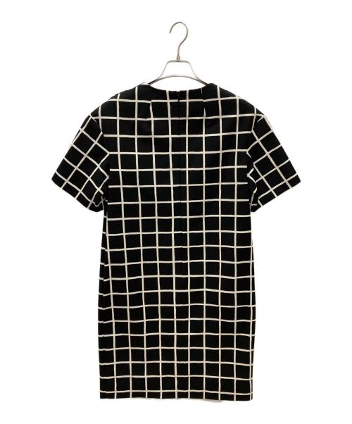 marimekko（マリメッコ）marimekko (マリメッコ) 半袖チェックワンピース ブラック サイズ:34 未使用品の古着・服飾アイテム