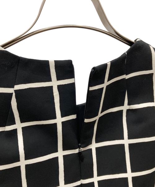 marimekko（マリメッコ）marimekko (マリメッコ) 半袖チェックワンピース ブラック サイズ:34 未使用品の古着・服飾アイテム