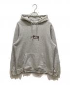 stussyステューシー）の古着「ロゴ刺繍パーカー」｜グレー