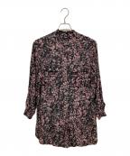 DIESELディーゼル）の古着「レーヨンシャツワンピース」｜ブラック×ピンク