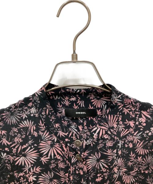 DIESEL（ディーゼル）DIESEL (ディーゼル) レーヨンシャツワンピース ブラック×ピンク サイズ:SIZE XXSの古着・服飾アイテム