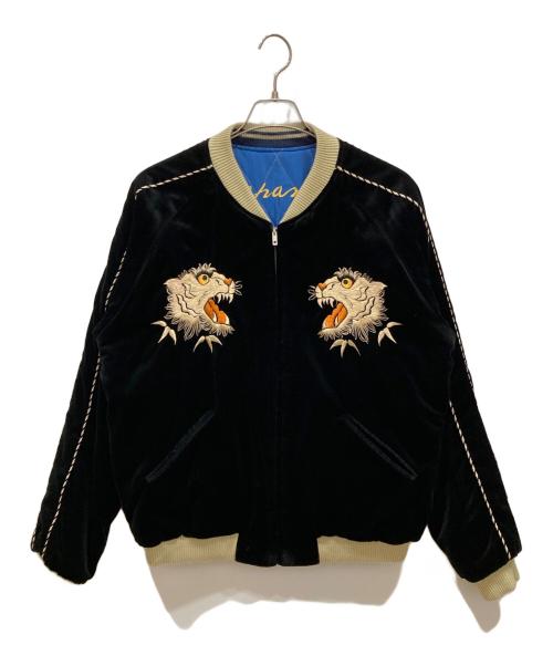 東洋エンタープライズ（トウヨウエンタープライズ）東洋エンタープライズ (トウヨウエンタープライズ) Mid 1950s Style Velveteen Souvenir Jacket “WHITE TIGER” × “EAGLE”  ブラック サイズ:XLの古着・服飾アイテム