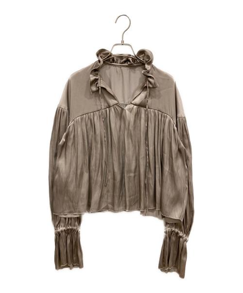 anuans（アニュアンス）anuans (アニュアンス) ネックフリルギャザーブラウス ベージュ サイズ:SIZE Freeの古着・服飾アイテム