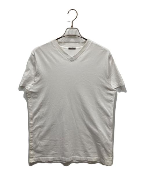 MONCLER（モンクレール）MONCLER (モンクレール) サイドロゴVネックTシャツ ホワイト サイズ:Ⅼの古着・服飾アイテム