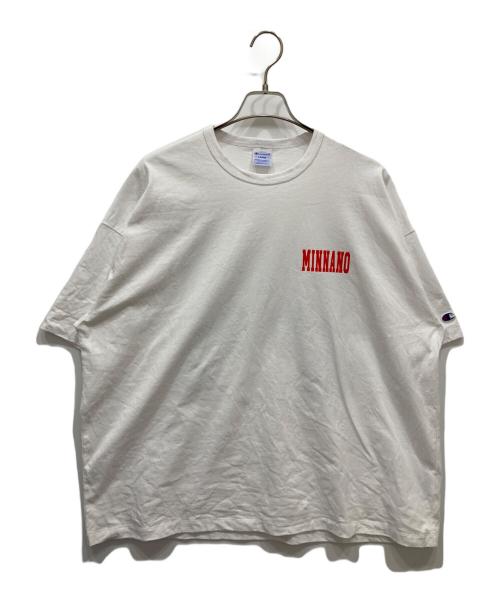 Champion（チャンピオン）Champion (チャンピオン) BEAMS by MIN-NANO (ビームス バイ ミンナノ) PRINT TEE ホワイト サイズ:Ⅼの古着・服飾アイテム