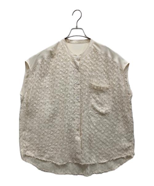 chignon（シニヨン）chignon (シニヨン) カットジャガードブラウス ホワイト サイズ:SIZE Freeの古着・服飾アイテム