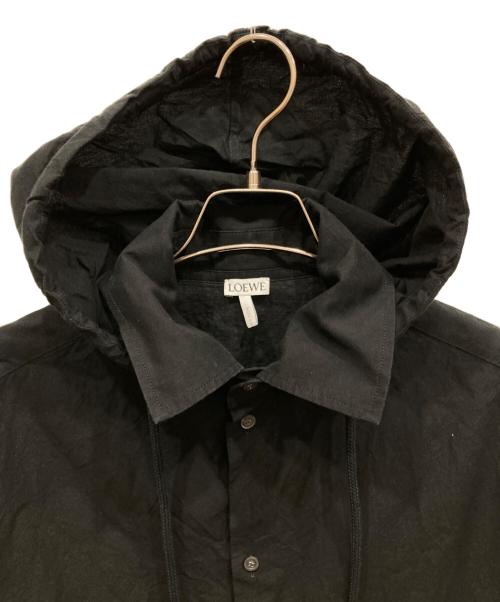 LOEWE（ロエベ）LOEWE (ロエベ) フーデッド オーバーシャツ ブラック サイズ:SIZE Sの古着・服飾アイテム