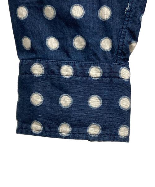 45R（フォーティファイブ・アール）45R (フォーティファイブ・アール) ドットプリントの908丸衿プルシャツ ネイビー サイズ:SIZE 2の古着・服飾アイテム