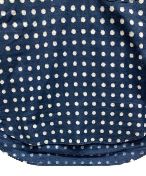 45R（フォーティファイブ・アール）45R (フォーティファイブ・アール) ドットプリントの908丸衿プルシャツ ネイビー サイズ:SIZE 2の古着・服飾アイテム