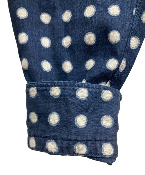 45R（フォーティファイブ・アール）45R (フォーティファイブ・アール) ドットプリントの908丸衿プルシャツ ネイビー サイズ:SIZE 2の古着・服飾アイテム