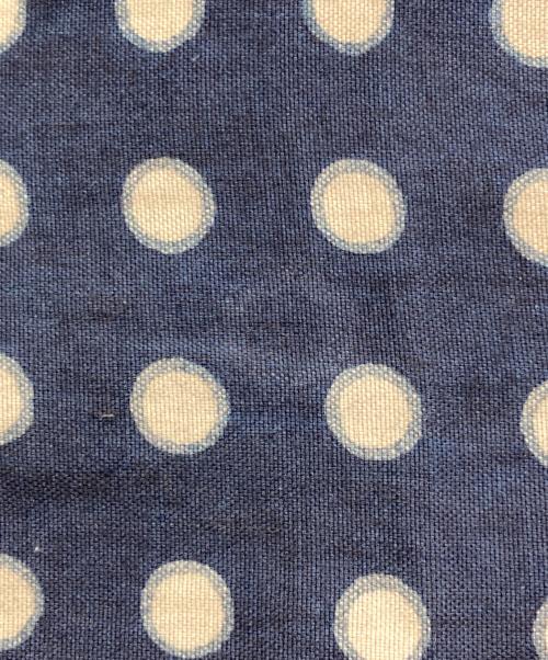 45R（フォーティファイブ・アール）45R (フォーティファイブ・アール) ドットプリントの908丸衿プルシャツ ネイビー サイズ:SIZE 2の古着・服飾アイテム