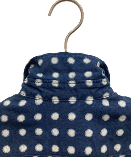 45R（フォーティファイブ・アール）45R (フォーティファイブ・アール) ドットプリントの908丸衿プルシャツ ネイビー サイズ:SIZE 2の古着・服飾アイテム