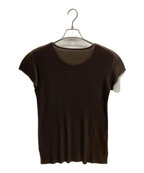 PLEATS PLEASE（プリーツプリーズ）PLEATS PLEASE (プリーツプリーズ) プリーツカットソー ブラウン サイズ:-の古着・服飾アイテム