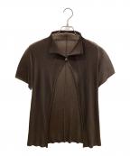 PLEATS PLEASEプリーツプリーズ）の古着「プリーツカーディガン」｜ブラウン