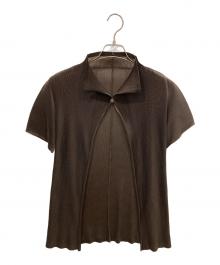 PLEATS PLEASE（プリーツプリーズ）の古着「プリーツカーディガン」｜ブラウン