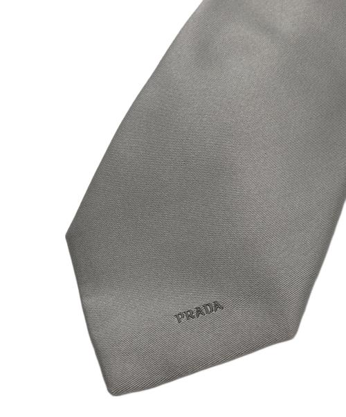 PRADA（プラダ）PRADA (プラダ) シルクネクタイ グレー サイズ:-の古着・服飾アイテム