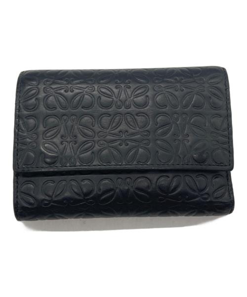 LOEWE（ロエベ）LOEWE (ロエベ) リピートアナグラムウォレット ブラックの古着・服飾アイテム