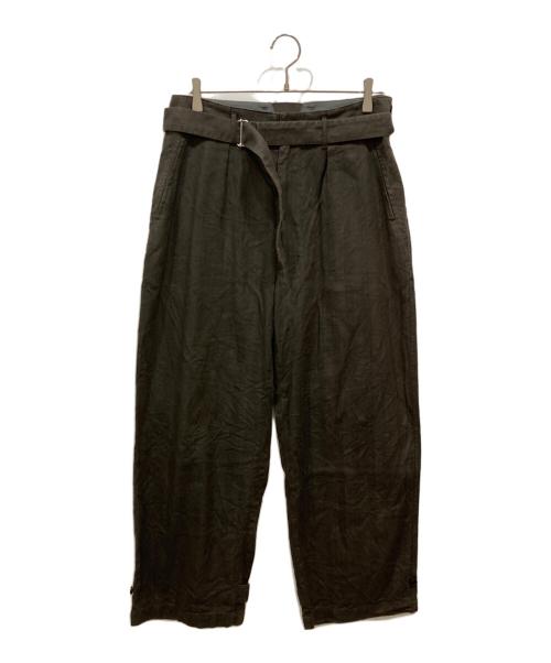 MACKINTOSH PHILOSOPHY（マッキントッシュ フィロソフィー）MACKINTOSH PHILOSOPHY (マッキントッシュ フィロソフィー) ベルテッドリネンパンツ ブラウン サイズ: 63.5cm (W25)の古着・服飾アイテム