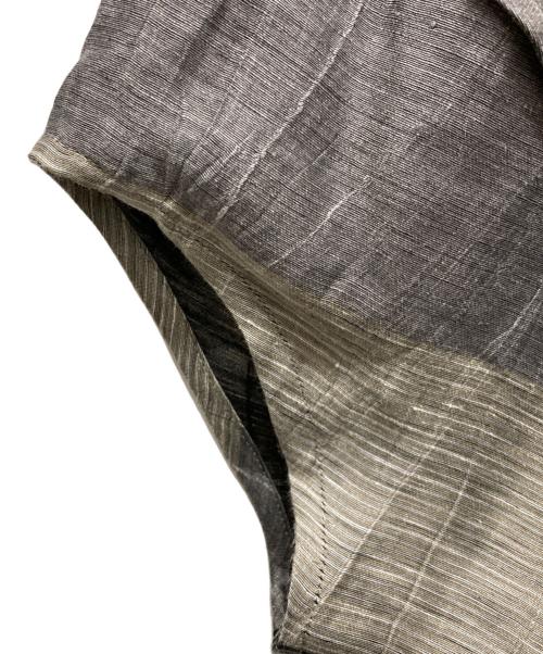 Lachement（ラシュモン）LACHEMENT (ラシュモン) ボーダーバックオープンワンピース グレー サイズ:36の古着・服飾アイテム
