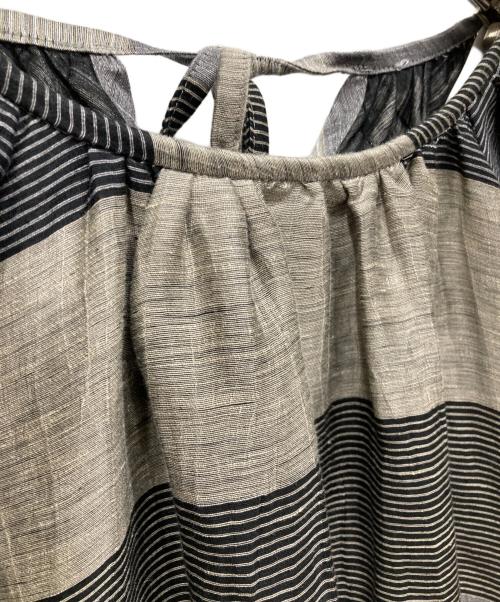 Lachement（ラシュモン）LACHEMENT (ラシュモン) ボーダーバックオープンワンピース グレー サイズ:36の古着・服飾アイテム