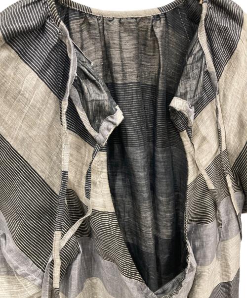 Lachement（ラシュモン）LACHEMENT (ラシュモン) ボーダーバックオープンワンピース グレー サイズ:36の古着・服飾アイテム