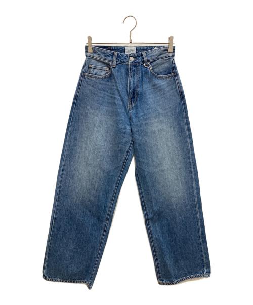 UNGRID（アングリッド）UNGRID (アングリッド) ハイウエストワイドストレートデニムパンツ インディゴ サイズ:63.5cm (W25) 未使用品の古着・服飾アイテム