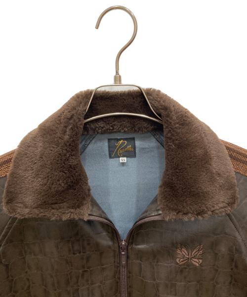 Needles（ニードルズ）Needles (ニードルズ) Track Jacket - FAUX LTHR ブラウン サイズ:XSの古着・服飾アイテム