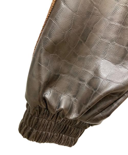 Needles（ニードルズ）Needles (ニードルズ) Track Jacket - FAUX LTHR ブラウン サイズ:XSの古着・服飾アイテム