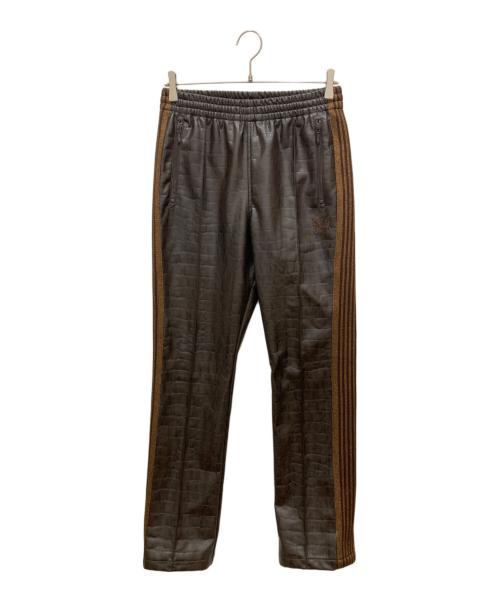Needles（ニードルズ）Needles (ニードルズ) TRACK PANT FAUX LTHR ブラウン サイズ:XSの古着・服飾アイテム