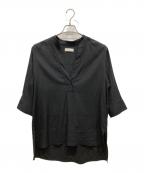 SUMI STYLEスミ スタイル）の古着「麻混チュニックシャツ」｜ブラック