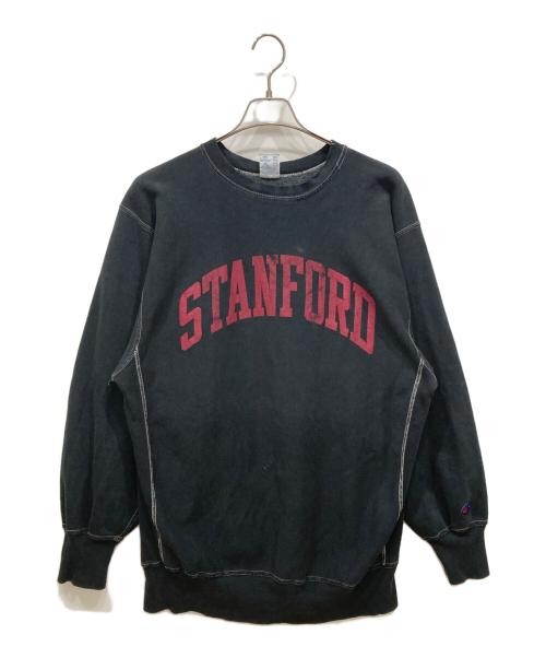 Champion REVERSE WEAVE（チャンピオン リバース ウィーブ）Champion REVERSE WEAVE (チャンピオン リバース ウィーブ) 90’ｓ後染めクルーネックスウェット ブラック サイズ:XXLの古着・服飾アイテム