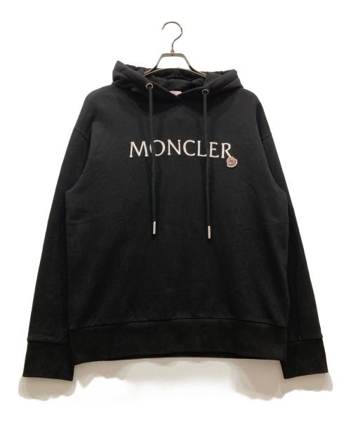 MONCLER（モンクレール）MONCLER (モンクレール) 刺繍ロゴプルオーバーパーカー ブラック サイズ:Sの古着・服飾アイテム