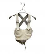 noir kei ninomiyaノワール ケイ ニノミヤ）の古着「Fur Crop Top Leather Trim」｜ホワイト