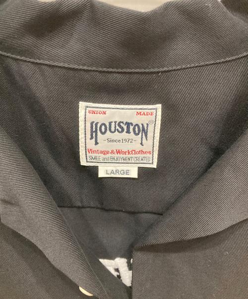 HOUSTON（ヒューストン）HOUSTON (ヒューストン) PEANUTS (ピーナッツ) BOWLING SHIRT ブラック サイズ:Lの古着・服飾アイテム