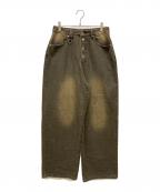 WISH FOREVERウィッシュフォーエバー）の古着「ウォッシュデニムパンツ」｜ブラウン