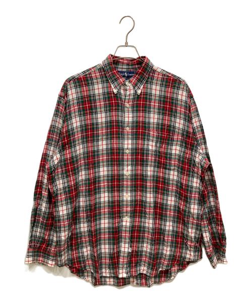 RALPH LAUREN（ラルフローレン）RALPH LAUREN (ラルフローレン) レーヨンチェックシャツ レッド サイズ:XLの古着・服飾アイテム